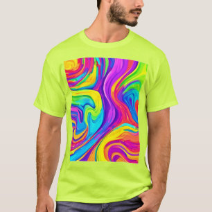 T-shirt Arrière - plan de couleurs vives : Dessin de dessi