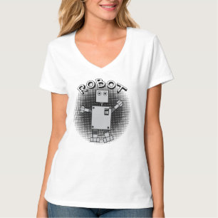T-shirt Arrière - plan de modèle de texte de robot