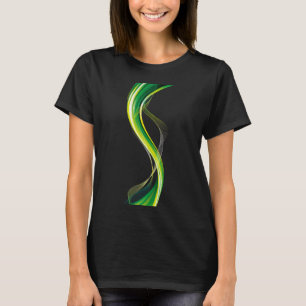 T-shirt Arrière - plan de soie verte de laiton