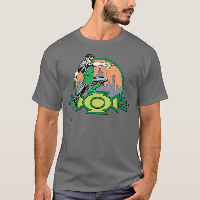 T-shirt Arrière - plan et logo de Green Lantern City (Devant)