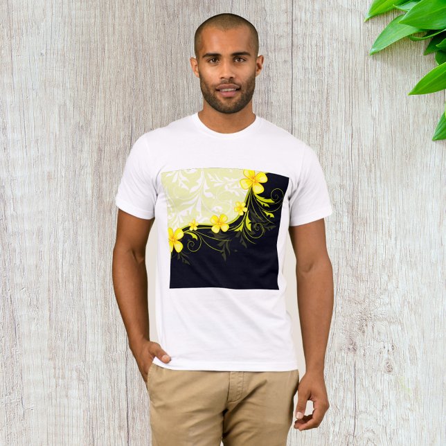 T-shirt Arrière - plan Jaune Floral (Créateur téléchargé)