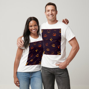 T-shirt Arrière - plan Motif Sans Faille Du Visage Du Diab