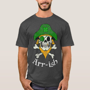 T-shirt ARRish Funny Irlandais Pirate Clover Cool crâne S