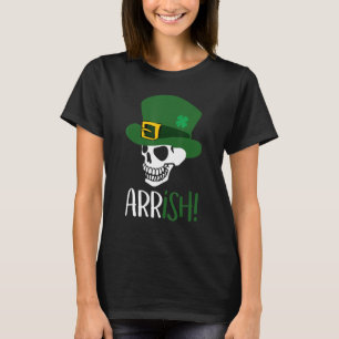 T-shirt Arrish Pirate Skeleton drôle St Patrick's Day Holi