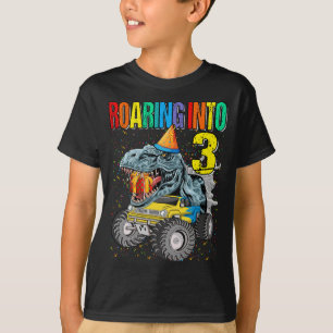 T-shirt Arrivée au 3e anniversaire Monster Truck Dinosaur