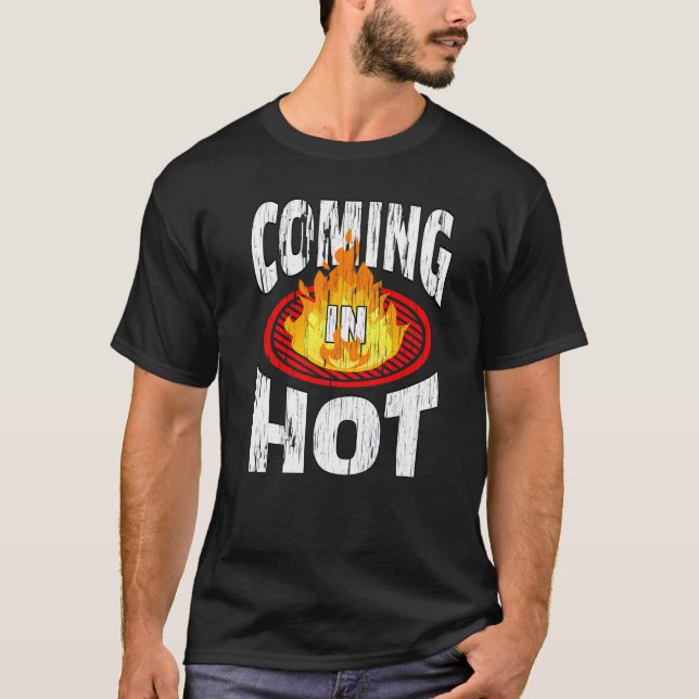 T-shirt Arrivée dans Peaux Chaudes Peel Distress Feu Grill (Devant)