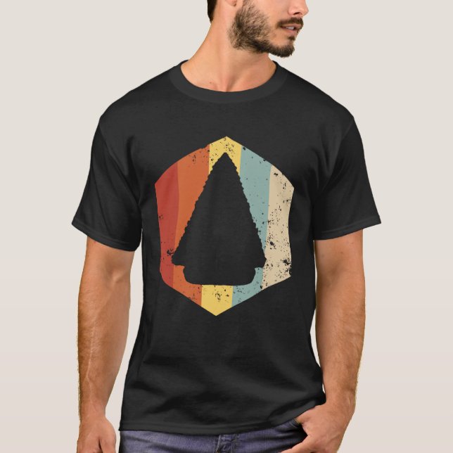 T-shirt Arrowhead Hunting Collector Retro Hunt Hunter (Devant)