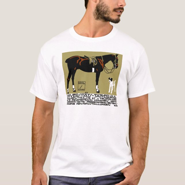 T-shirt Art 1912 d'affiche d'équitation de Ludwig Hohlwein (Devant)
