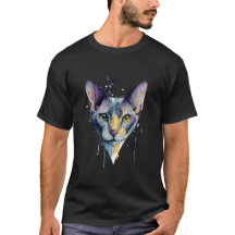 Art à l'aquarelle visage de chat géométrique moder