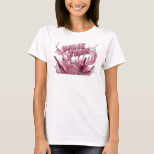 T-shirt Art à Porter Temps du VIN Rose Attrayant