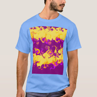T-shirt Art Abstrait 6 Jaune et pourpre brillants dangereu