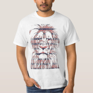 T-shirt Art abstrait de bannière étoilée patriote de lion
