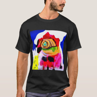 T-shirt Art Abstrait de Pug Coloré Art de Pug Aquarelle Pu