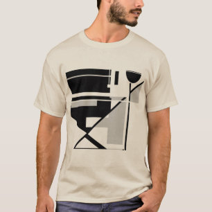 T-shirt Art Abstrait d'inspiration MCM gris-noir