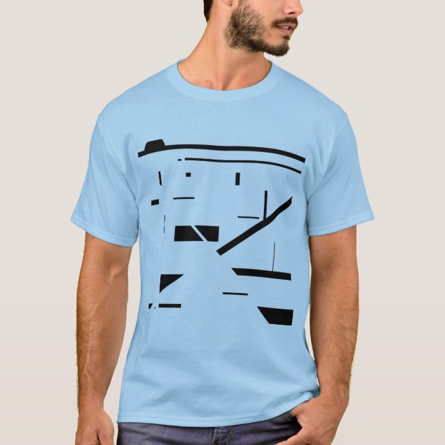 T-shirt Art Abstrait géométrique noir MCM (Devant)