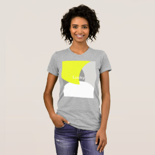 T-shirt Art Abstrait gris jaune blanc