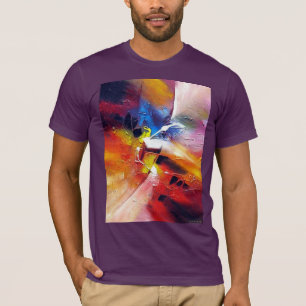 T-shirt Art Abstrait moderne Peinture Modèle Eggplant