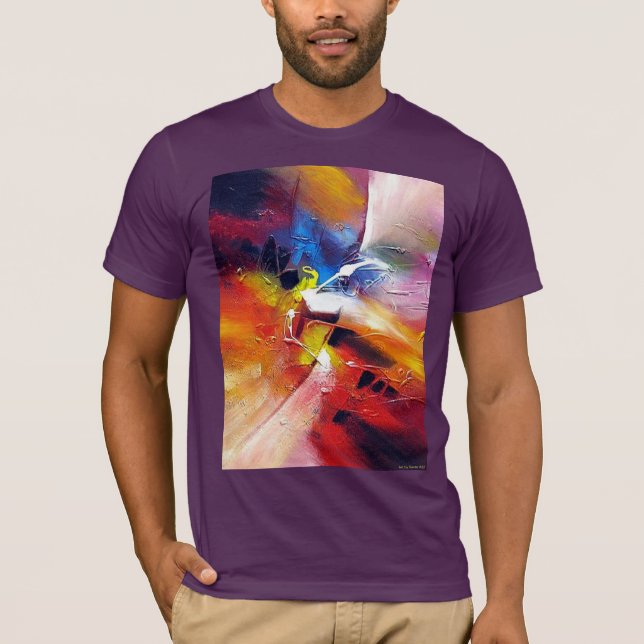 T-shirt Art Abstrait moderne Peinture Modèle Eggplant (Devant)