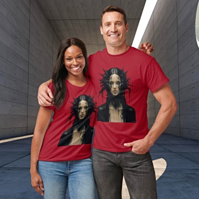 T-shirt Art Abstrait Noir Femme étonnant (Créateur téléchargé)