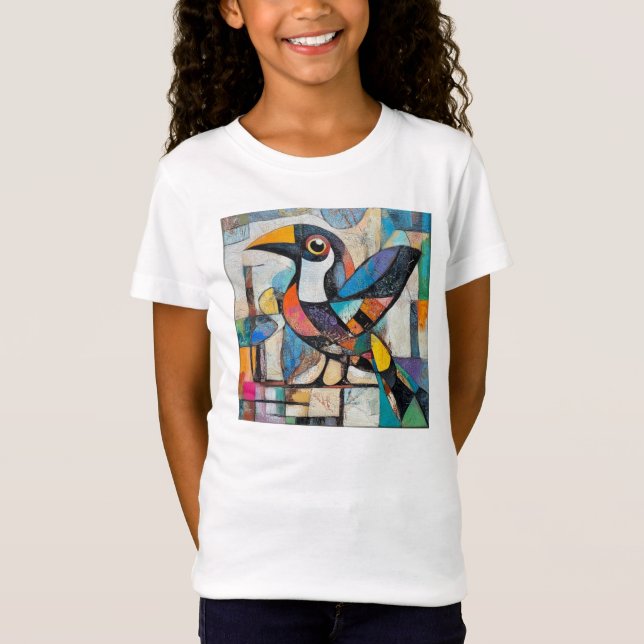T-shirt art abstrait oiseau (Devant)