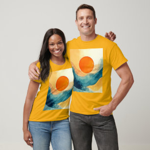 T-shirt Art Abstrait Sunset Waves