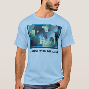 T-shirt ART abstrait - UN CHEVAL - sable bleu