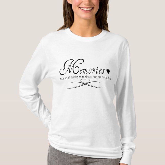 T-shirt Art affectueux de mot de souvenirs (Devant)