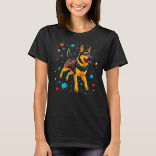 T-shirt Art Allemand Berger Chien Espace extra Galaxie