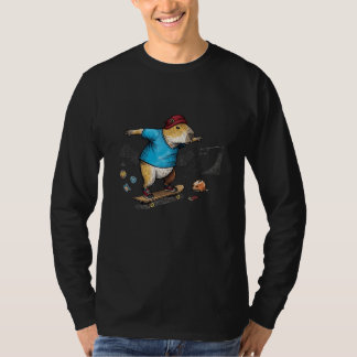 T-shirt Art amusant de capybara en skateboard pour garçons
