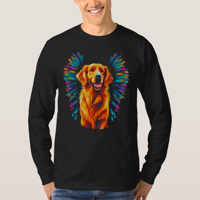 T-shirt Art Angel Wings Heaven Golden Retriever Dog (Devant)