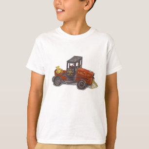 T-shirt Art antique de voiture et d'ours de pédale de