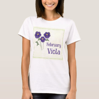 T-shirt Art aquarelle fleur de violette Février Anniversai
