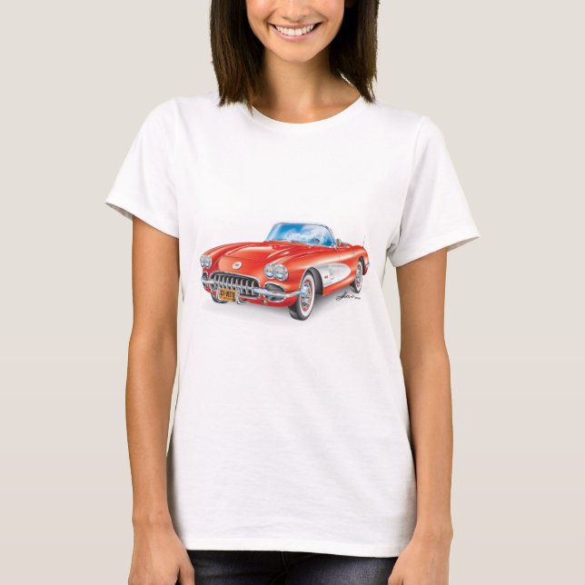 T-SHIRT ART AUTOMOBILE DE VETTE ÉLÉGANT (Devant)