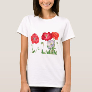 T-shirt Art botanique vintage de pavot japonais 1917