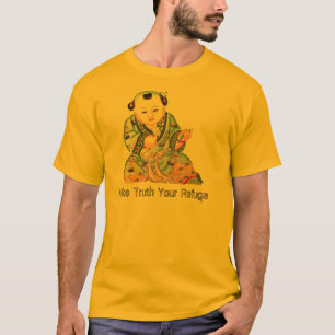 T-shirt Art bouddhiste asiatique riant de Bouddha de bonne