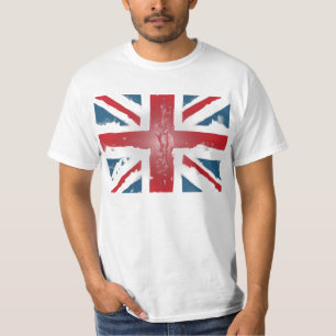 T-shirt Art britannique de cire d'abrégé sur drapeau
