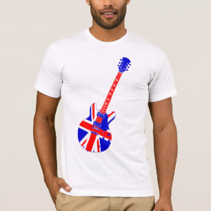 T-shirt Art britannique de guitare d'Union Jack