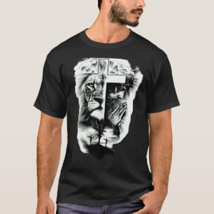 T-shirt Art chrétien jésus la croix Lion de judah Classi