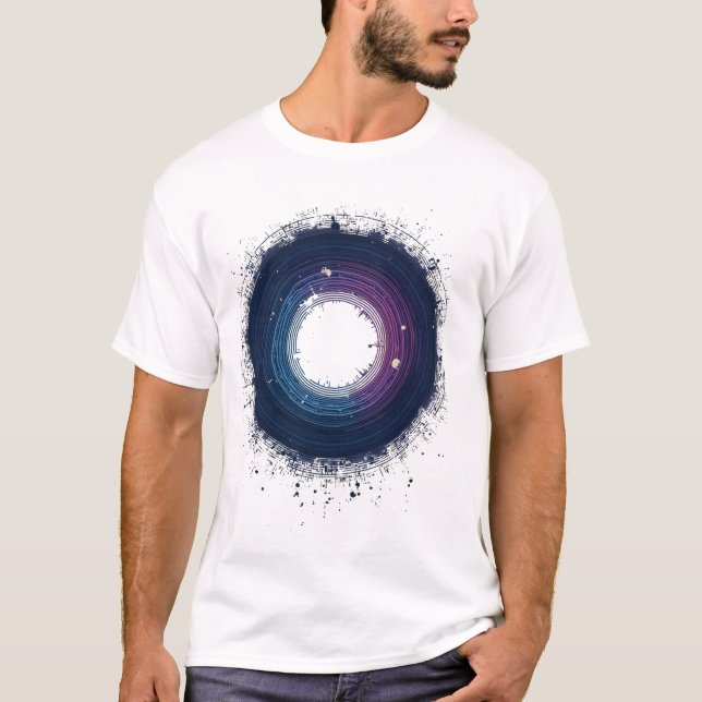 T-shirt Art circulaire Abstrait - Encre numérique moderne (Devant)