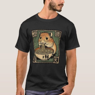 T-shirt Art classique japonais Nouilles Timbre Hamster