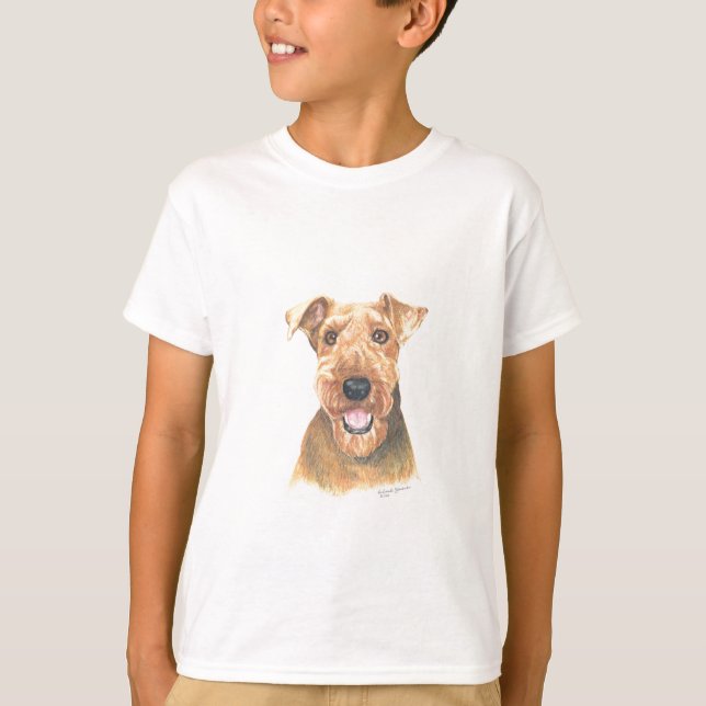 T-shirt Art d'Airedale Terrier (Devant)