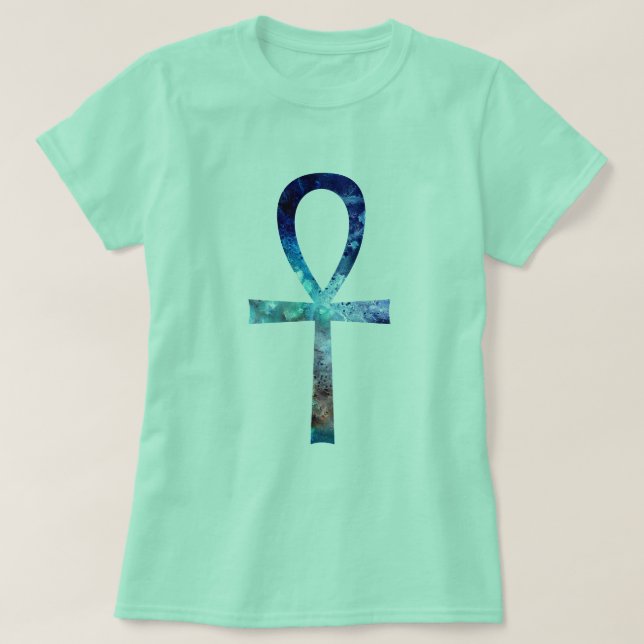 T-shirt Art d'Ankh d'Egyptien de style d'aquarelle (Design devant)