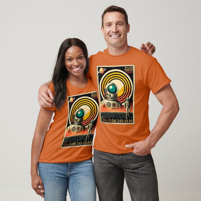 T-shirt Art d'atterrissage des astronautes du milieu du si (Unisexe)