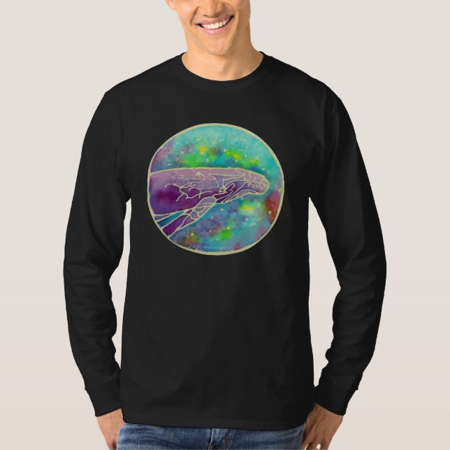 T-shirt Art de baleine de bosse de batik (Devant)