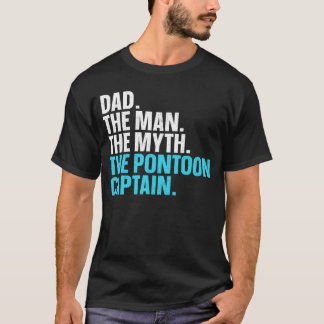 T-shirt Art de bateau ponton cool pour papa père capitaine