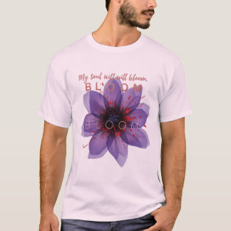 T-shirt Art de citation motivationnel floral à fleurs viol