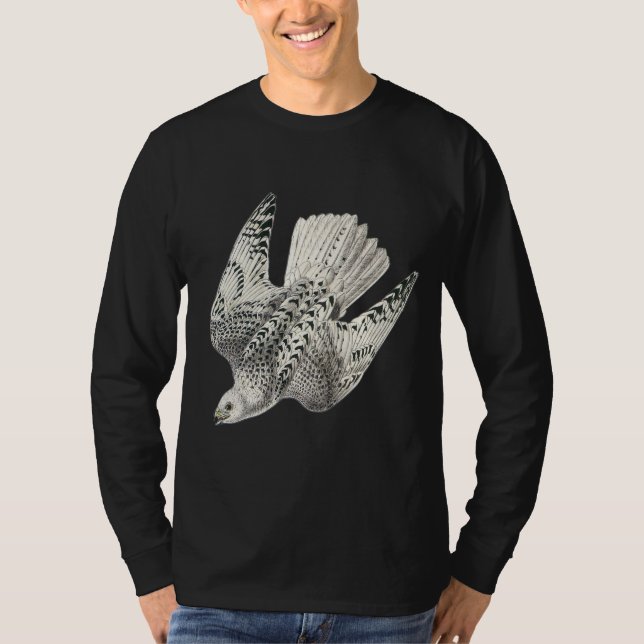 T-shirt Art de cru de plongée de faucon de Gyrfalcon (Devant)