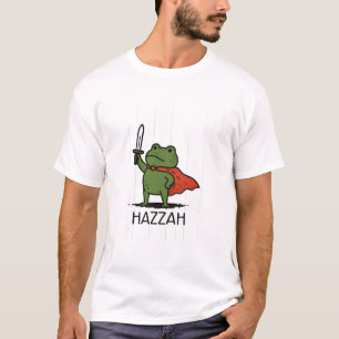 T-shirt Art de dessin animé Grenouille Super-Héros Hazzah