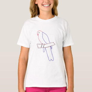 T-shirt Art de détail - perroquet sur la chemise de couleu