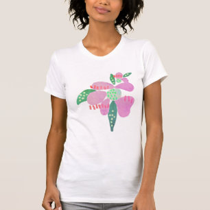 T-shirt Art de fleurs abstraites funky à porter